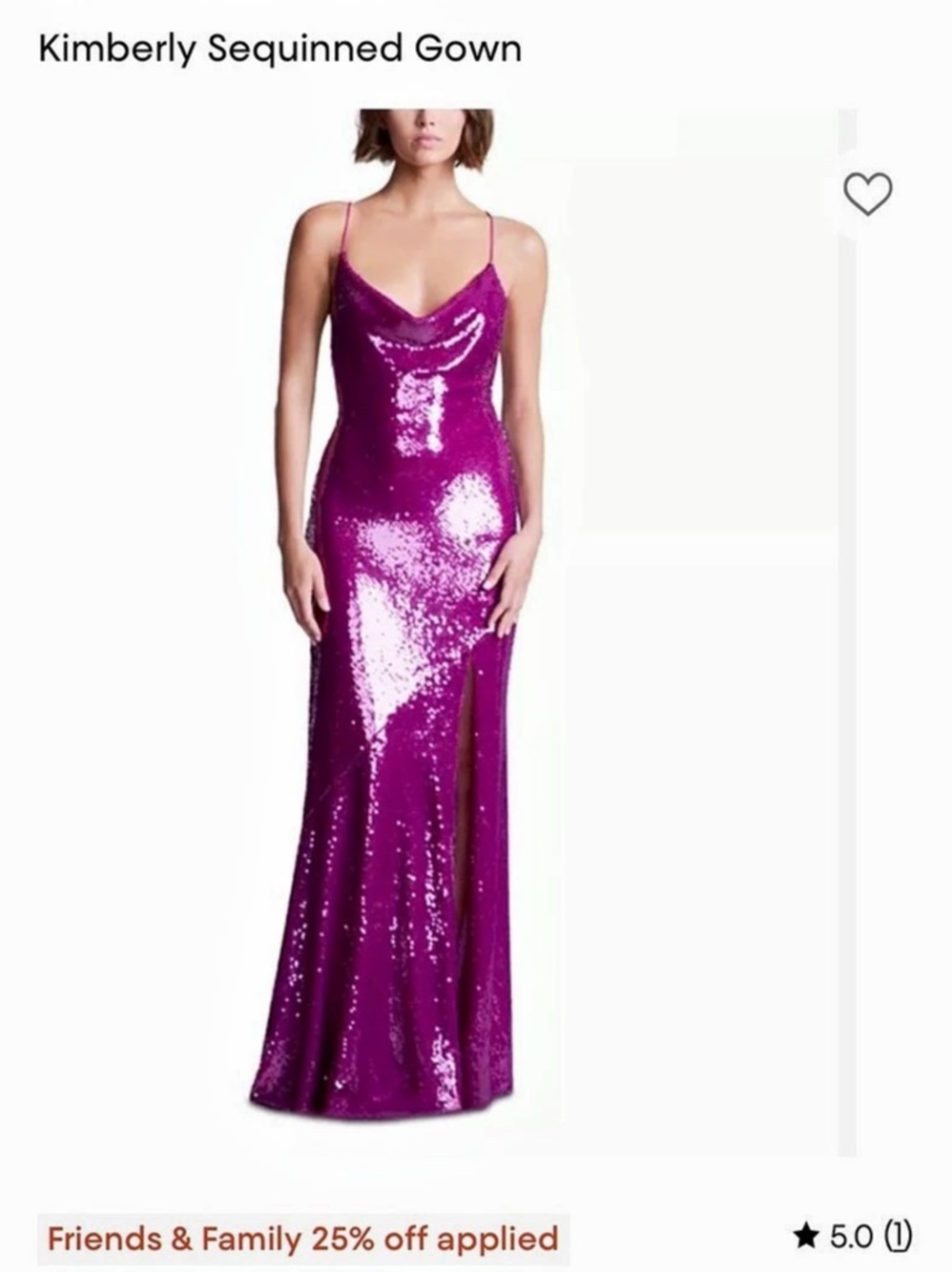 BCBGMAXAZRIA Kimberly Sequin Gown in Pink